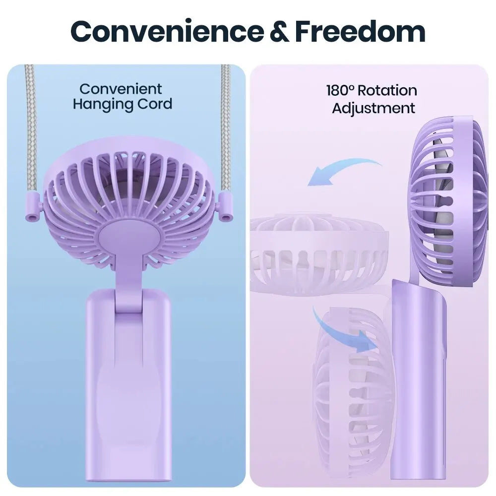 TOPK K38 3-in-1 Portable Neck Fan – 5000mAh Rechargeable Personal Cooling Fan with Digital Display