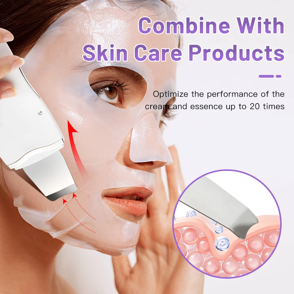 Ultrasonic Skin Scrubber – Deep Cleansing & Facial Lifting Tool