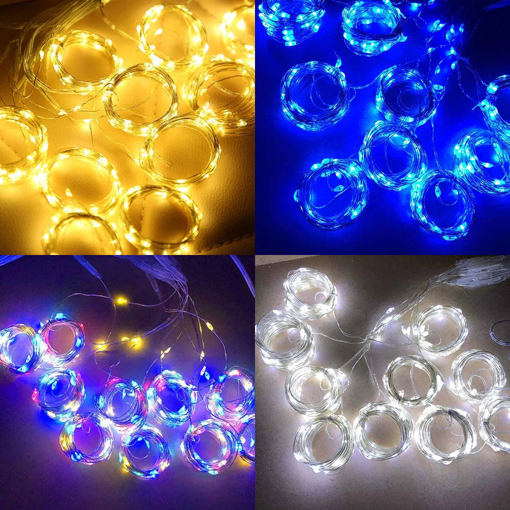 Solar Curtain Fairy String Lights