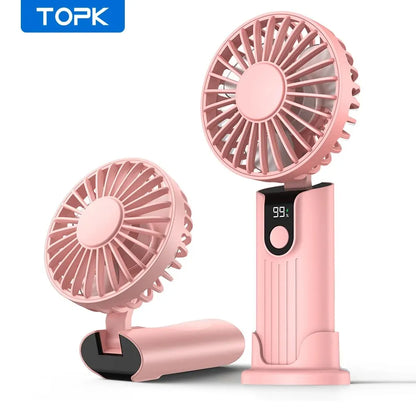 TOPK K38 3-in-1 Portable Neck Fan – 5000mAh Rechargeable Personal Cooling Fan with Digital Display