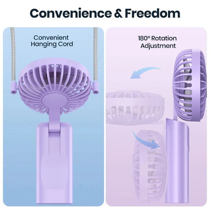 TOPK K38 3-in-1 Portable Neck Fan – 5000mAh Rechargeable Personal Cooling Fan with Digital Display
