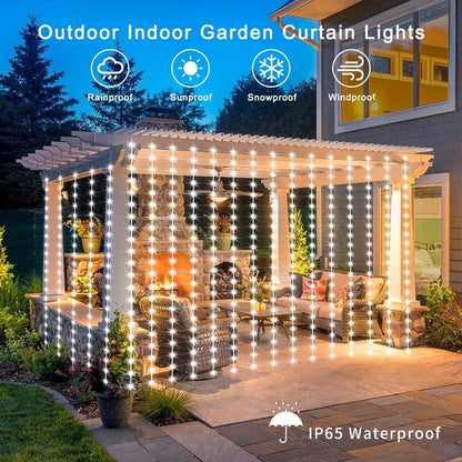 Solar Curtain Fairy String Lights