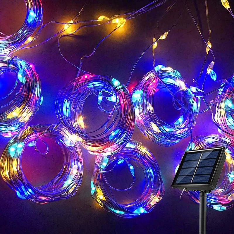 Solar Curtain Fairy String Lights
