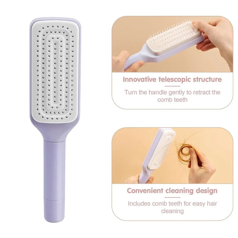 Self-Cleaning Hair Brush – Anti-Tangle & Scalp Massage Comb