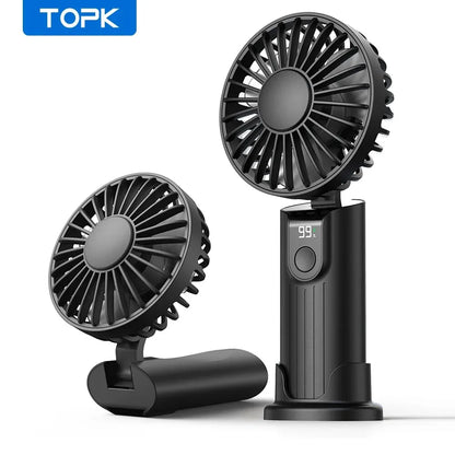 TOPK K38 3-in-1 Portable Neck Fan – 5000mAh Rechargeable Personal Cooling Fan with Digital Display