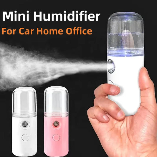 Mini Portable Humidifier – Pocket-Size Cool Mist Facial & Travel Mister (30ml)