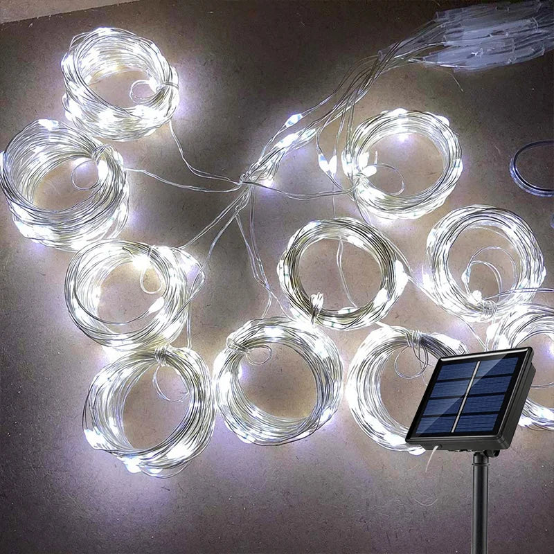 Solar Curtain Fairy String Lights