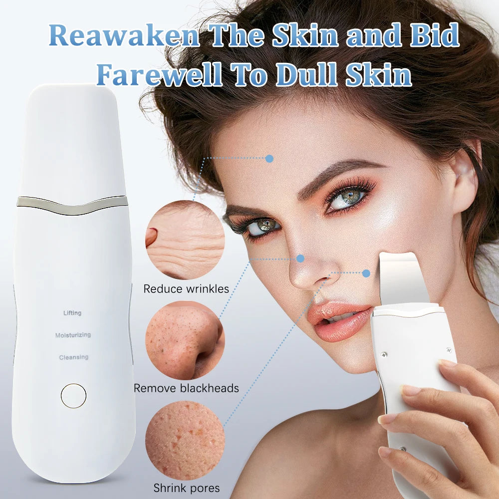 Ultrasonic Skin Scrubber – Deep Cleansing & Facial Lifting Tool