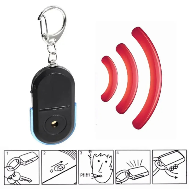 Smart Key Finder – Anti-Lost Keychain with Whistle & LED Light