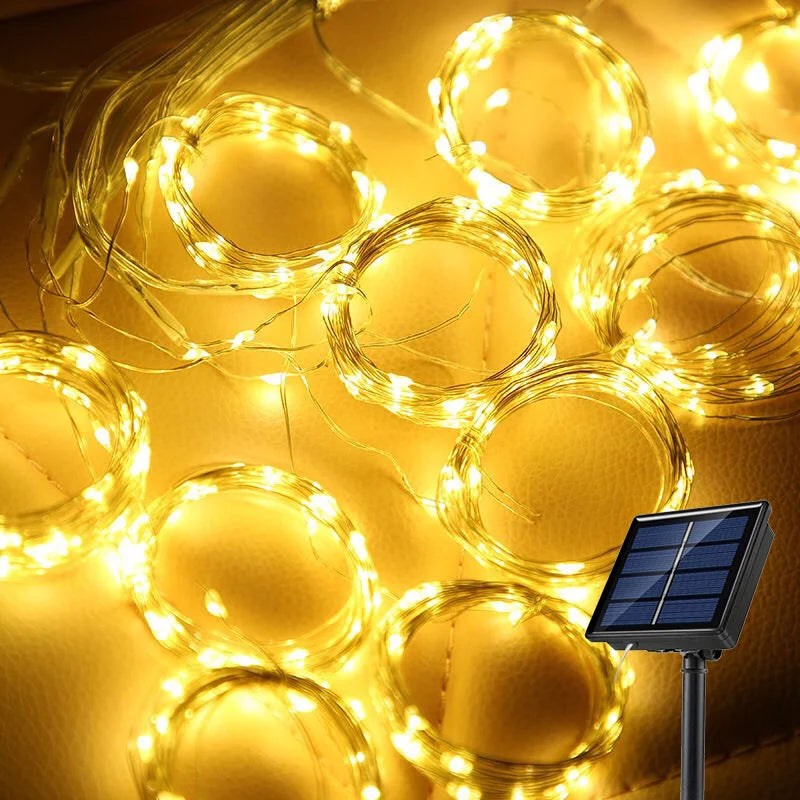 Solar Curtain Fairy String Lights