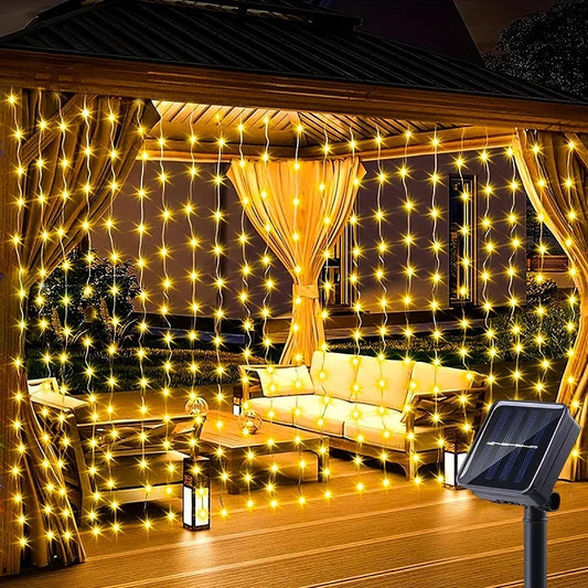 Solar Curtain Fairy String Lights