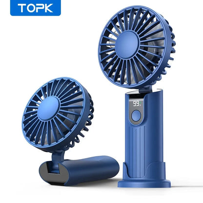 TOPK K38 3-in-1 Portable Neck Fan – 5000mAh Rechargeable Personal Cooling Fan with Digital Display