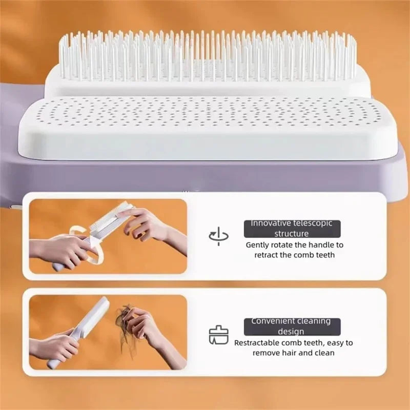 Self-Cleaning Hair Brush – Anti-Tangle & Scalp Massage Comb